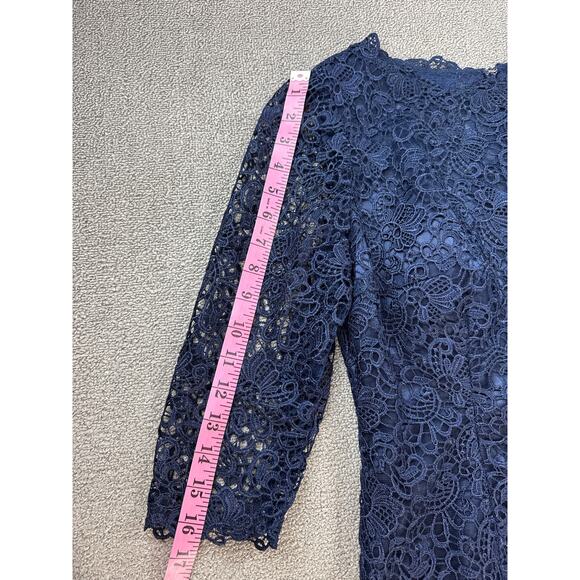 Jade Couture Formal Dress Lace Crochet Full Length Maxi Size 12 Petite - Picture 9 of 9